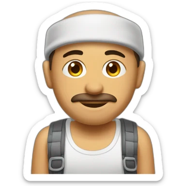 turkish perosn wearing tanktop, facing sideways sticker