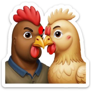 chicken kissing kanye west sticker