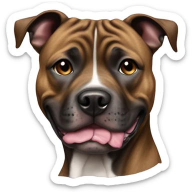 English Staffordshire bull terrier brindle    sticker