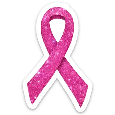 Pink ribbon with glitter sticker