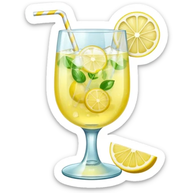 lemonade in a fancy glass with sparkles sticker