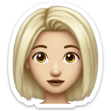 hot asian girl, dyed hair, piercings sticker