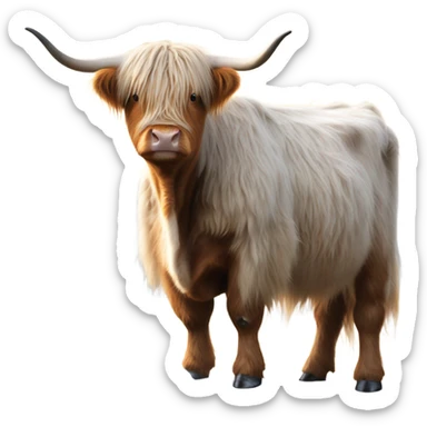 Highland cow in winter sticker
