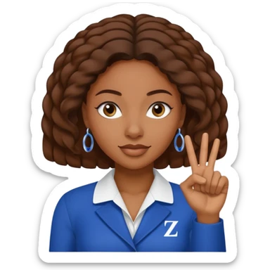 Zeta Phi Beta Sorority black women emoji. Use our hand sign sticker