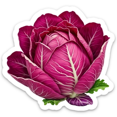 close-up red napa cabbage sticker
