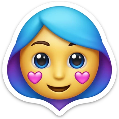 Crie um emoji de coração degrade nas cores roxo e azul sticker