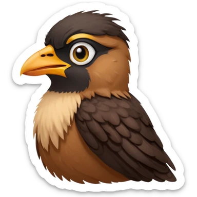 A sad common myna bird cute emoji sticker