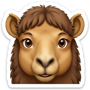 a camel with a big nose looking at you sticker