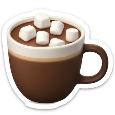 hot chocolate whit mini marshmallow  sticker