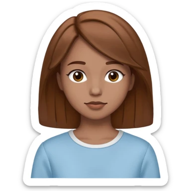 GloomyKassie with brown medium hair, light blue outfit sticker