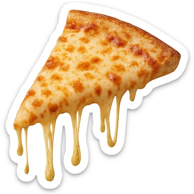 a slice of pizza with melting cheese sticker
