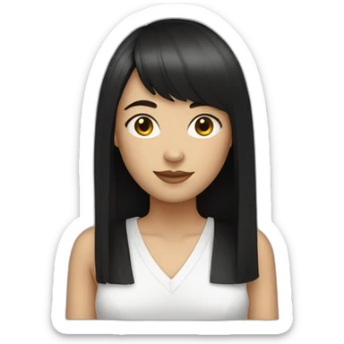 white-woman-with-black-hair-and-fringe sticker