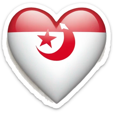 Drapeau de la tunisie dans un cœur sticker