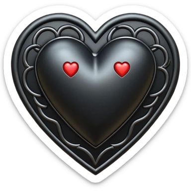 black metal make up heart sticker