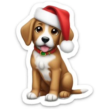 Christmas puppy sticker