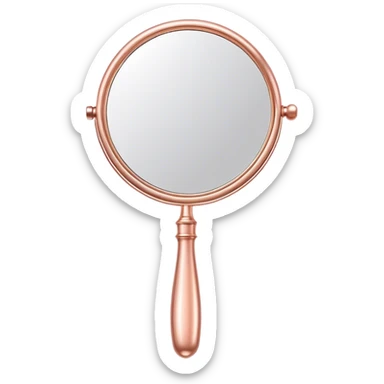 Rose gold handheld mirror sticker