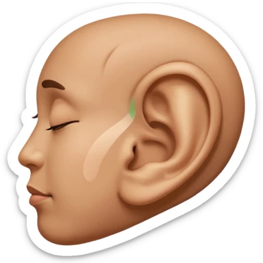 an ear praising God sticker