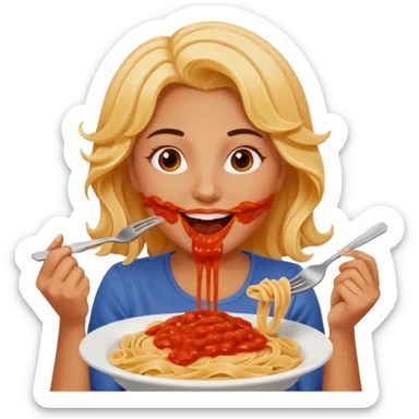 the woman who eats pasta sticker