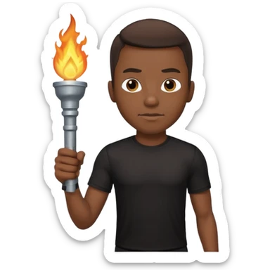 black tshirt black man The torchbearer sticker