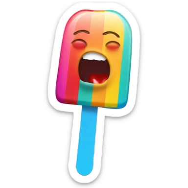 mouth with popsicle sticker