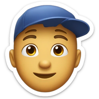 slight smile emoji in a baseball cap sticker