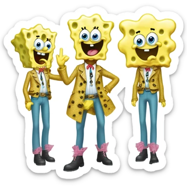 SpongeBob dressed like Dolly Parton  sticker