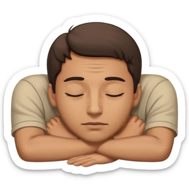 a man laying on ground straight eyes closed sticker