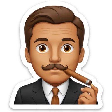 Mafia guy with a cigar in his mouth sticker