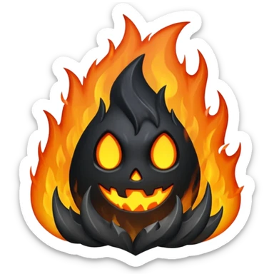 single black flame sticker