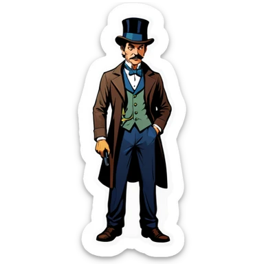 Detective with a tophat sticker