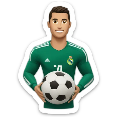 cristiano ronaldo jugando con un balón de fútbol sticker