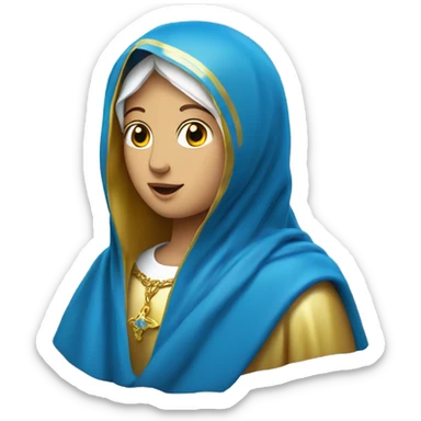 Virgin Mary with blue veil and golden aureole sticker