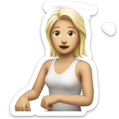 White giro with blonde hair and a small red car  sticker