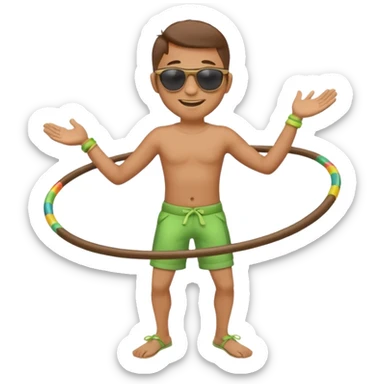 man Hula hoopin hands on hip sticker