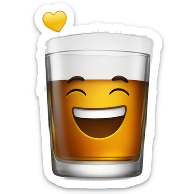 Happy glass of whiskey sticker