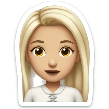 girls with karmi eyes and dark aolos, long eyelashes and two hairpins on the sides sticker