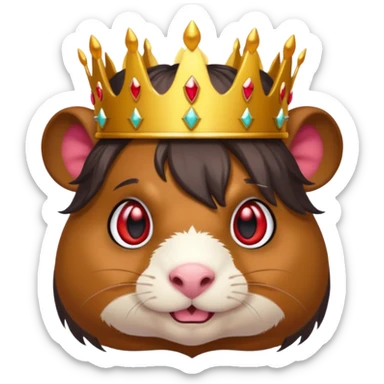 guinea pig as a demon king, emoji style, with a dark magical aura sticker
