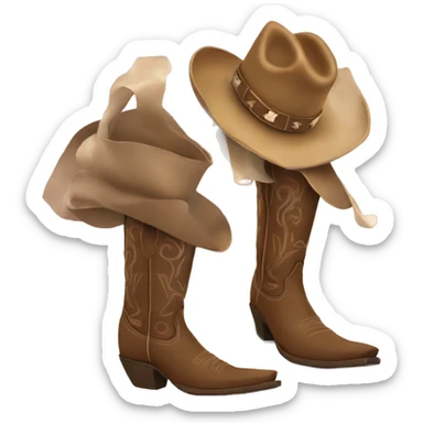 Girly square toed cowboy boots sticker