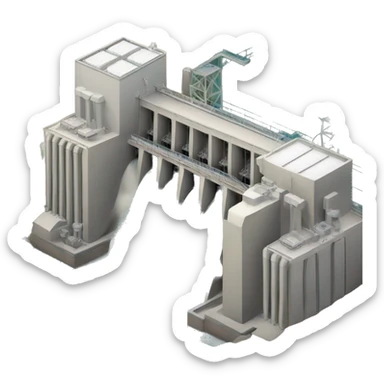 hydroelectric power station sticker