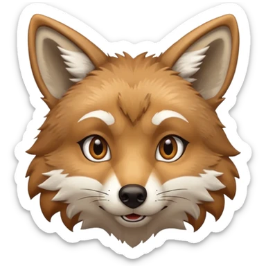 Happy Coyote face sticker