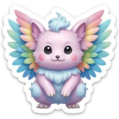 Pastel winged divine ethereal cute adorable fluffy colorful Pokémon sticker