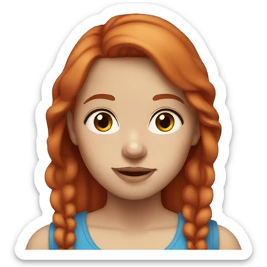 Red hair girl with blue eyes and light skin sticker