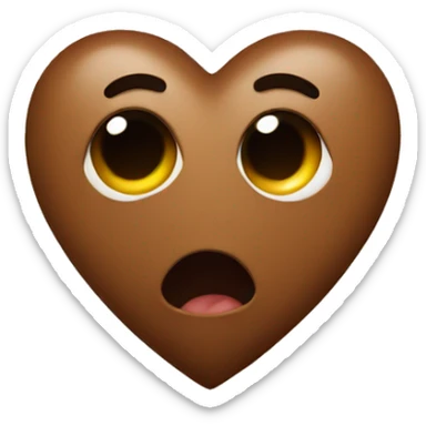 Brown heart sticker
