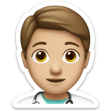 nursing student with brown hair  sticker