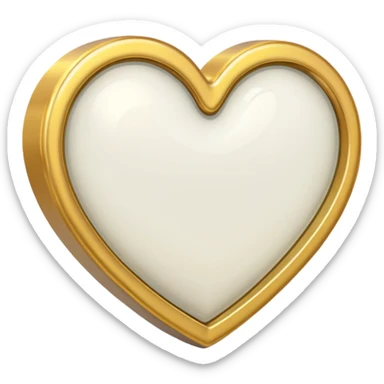 white heart with gold outline sticker
