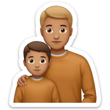 Pai e filho com moletons na cor caramelo iguais  sticker