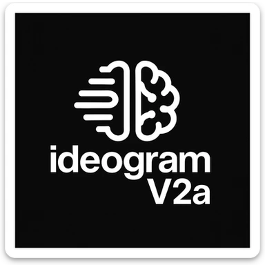 recreate this logo with text of "ideogram V2a", MAKE IT FIT IN SQAURE  sticker