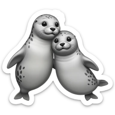 due foche innamorate sticker