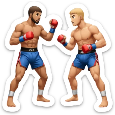 two MMA fighters mid-fight sticker