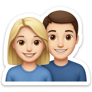 two friends happy to meet each other sticker